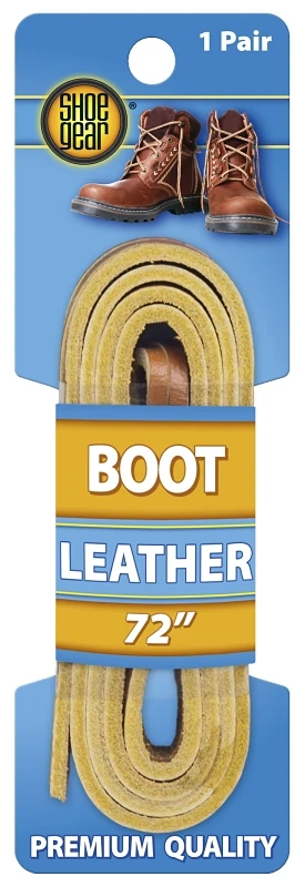 72 Inch Leather Boot Lace - Tan Color, Model 1n314-32