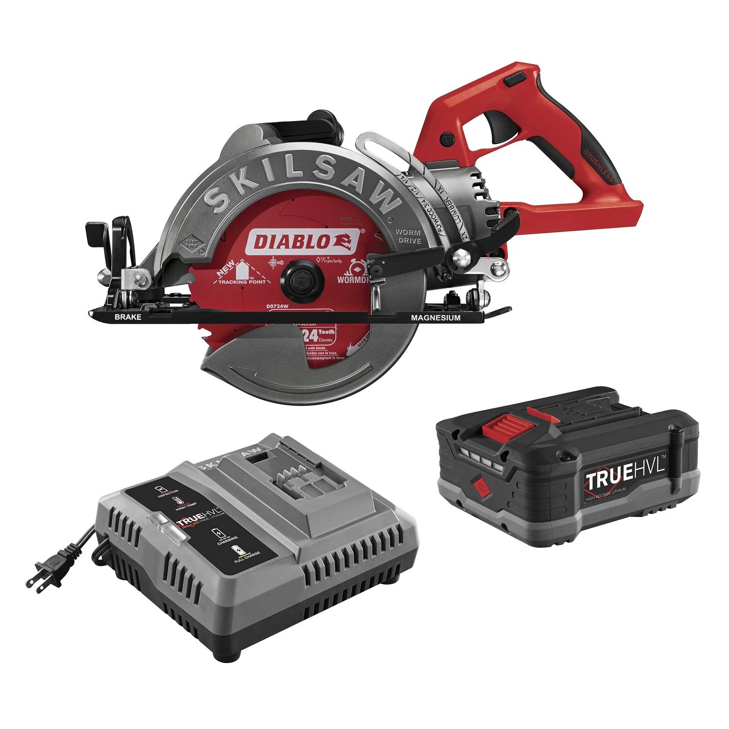 48v 7-1/4 In. Cordless Brushless Worm Drive Circular Saw Kit With Battery & Charger