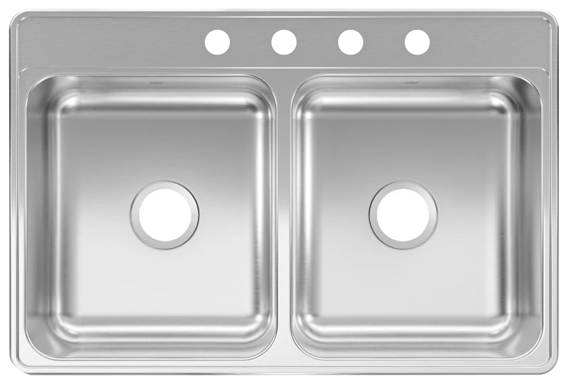 Kindred Stainless Steel Top Mount 33 In. W X 22 In. L Double Bowl Kitchen Sink
