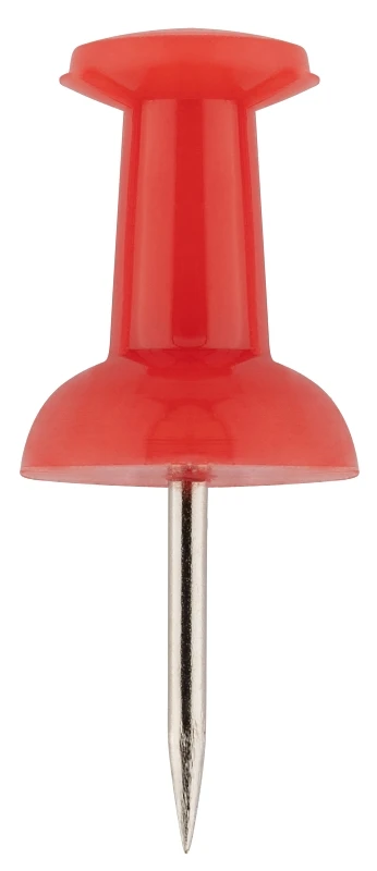 Red Push Pins N259-721, Visual Pack 2503, Steel & Polyethylene, 20 Pk