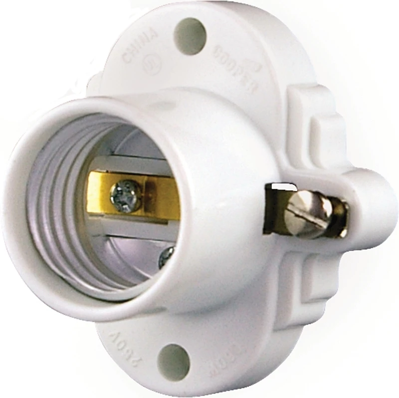 S752w-sp Keyless Cleat Socket Lampholder, 660w, 250v, White