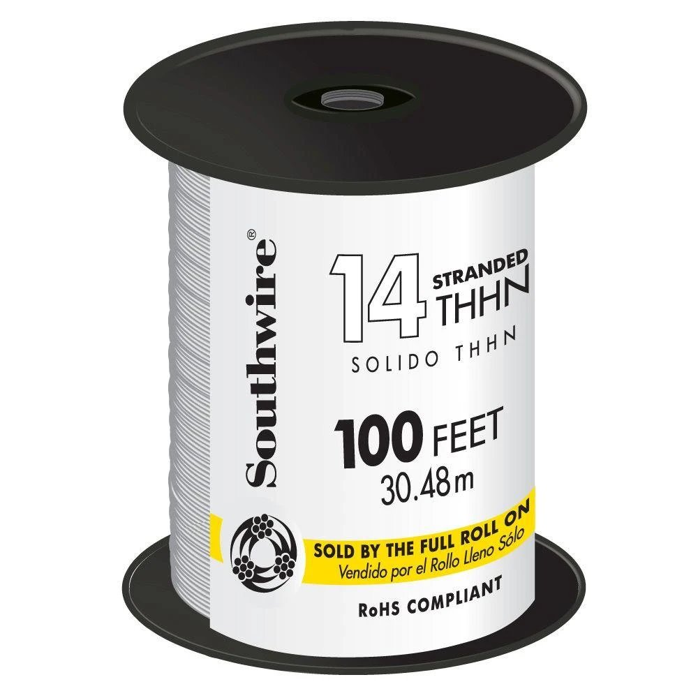 100 Ft. 14/1 Stranded Thhn Building Wire - Copper, Pvc Insulation