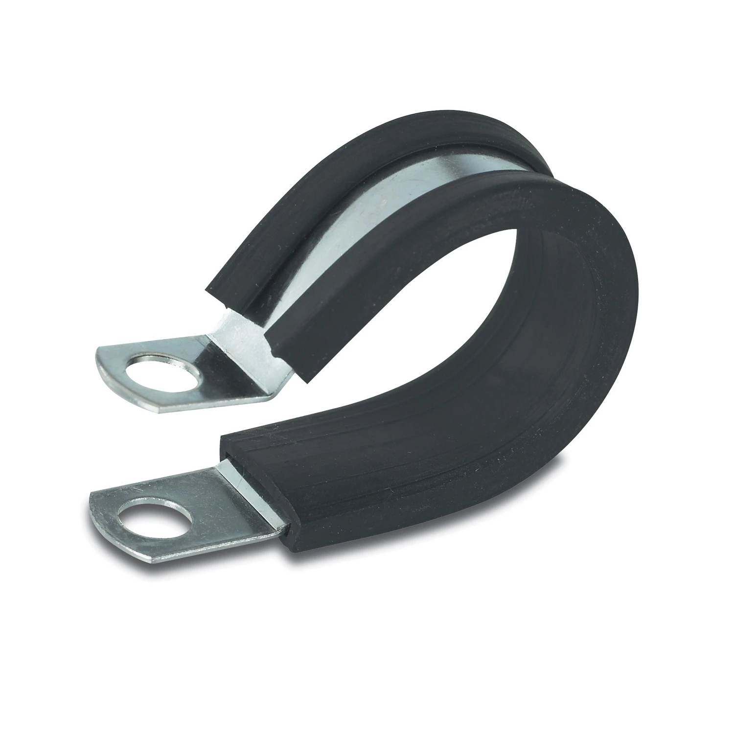 Ppr-1558 5/8 In. Rubber Insulated Steel Clamp, Black - 2 Pk