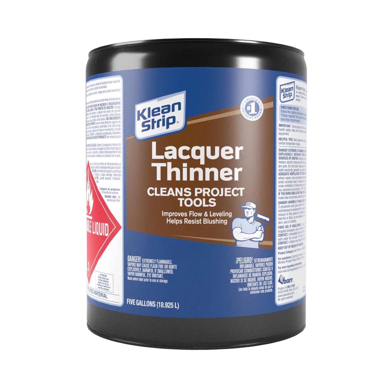 Lacquer Thinner 5 Gallon - High Solvency, Fast Drying, Indoor/outdoor Use