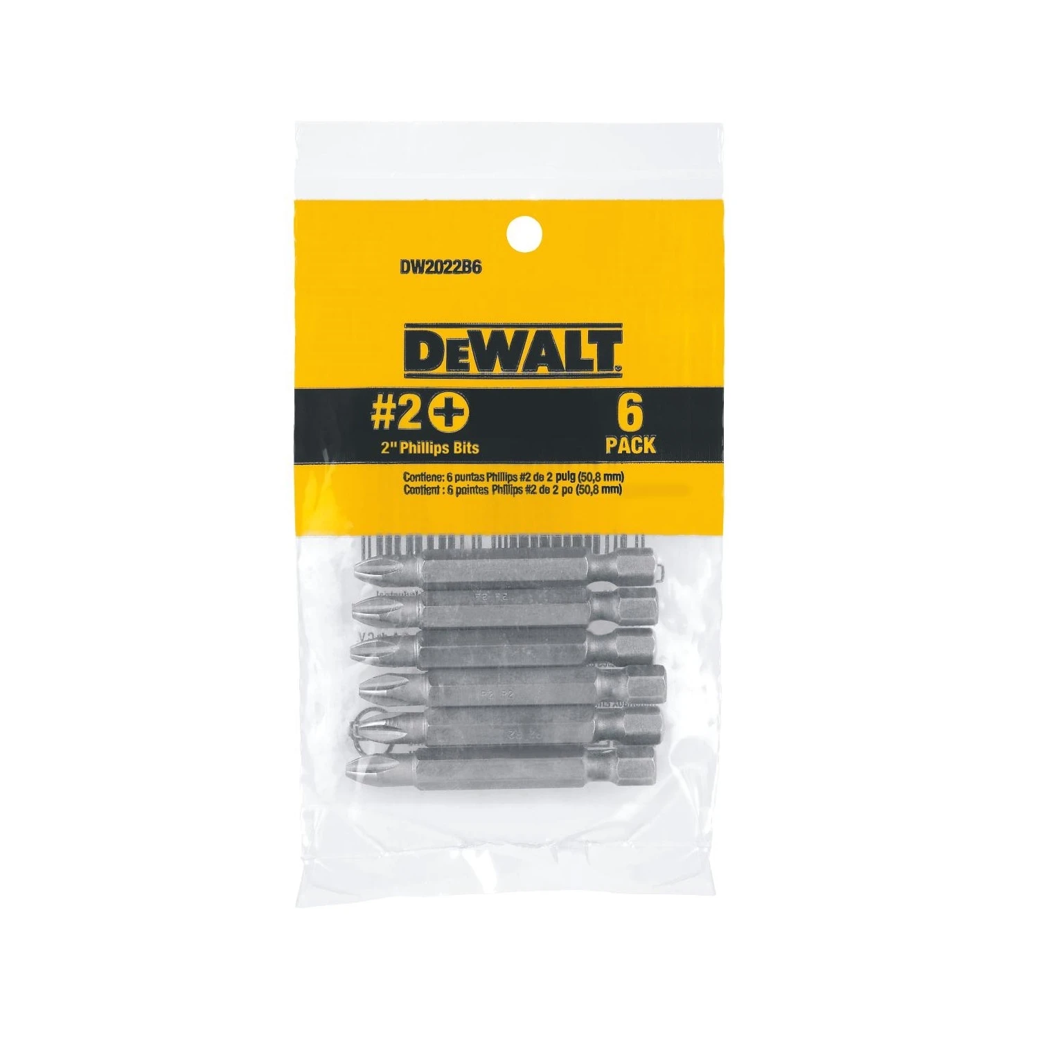 Phillips #2 X 2 In. L Screwdriver Bit Heat-treated Steel 6 Piece Set