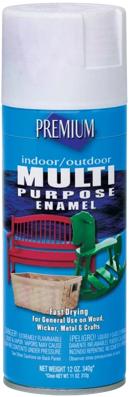 Multi-purpose Semi-gloss Spray Paint, White, 12 Ounce Aerosol Can