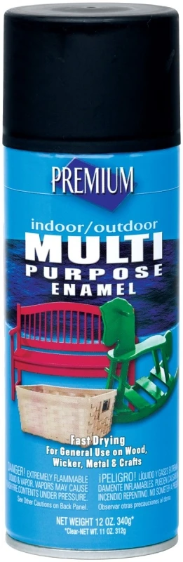 Multi-purpose Flat Black Spray Paint, 12 Ounce Aerosol Can, Model Mp1003