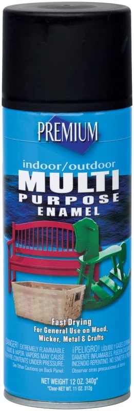 Multi-purpose Semi-gloss Spray Paint, 12 Ounce Aerosol Can - Black