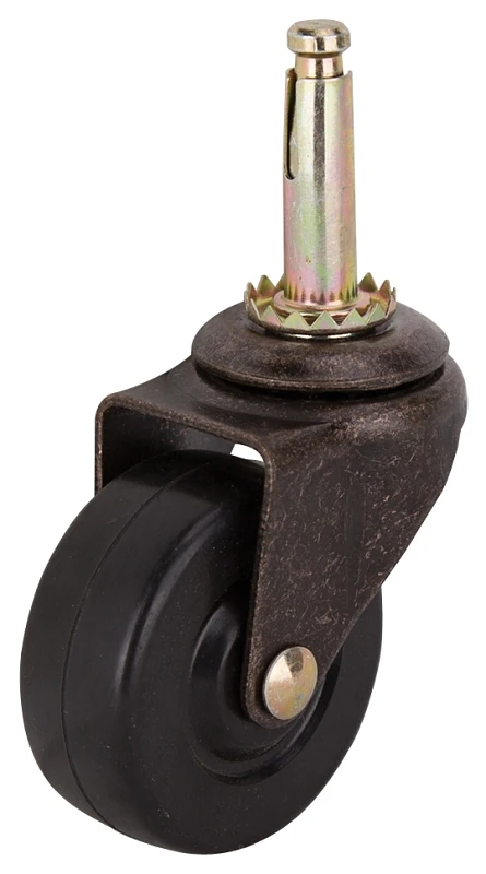 Jc-d08-ps Medium Duty Swivel Casters, 2 In Diameter, Rubber Wheel, Antique Copper Finish