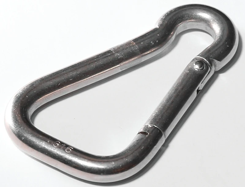 S24502-1/4 Interlocking Spring Snap, Stainless Steel, 5/16 In Opening, 400 Lb Capacity