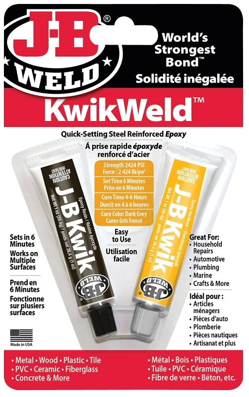 8276f Kwikweld Quick Setting Twin Tube Steel-reinforced Epoxy, 2 Oz