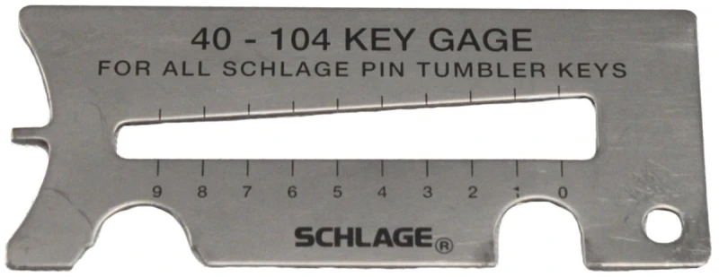 Key Gauge Steel Model 40-104 For Pin Tumbler Keys
