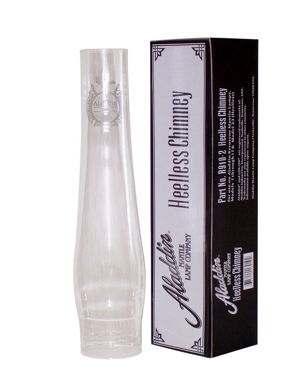 Aladdin R910-2 12.5 In. Clear Glass Heelless Lamp Chimney Replacement