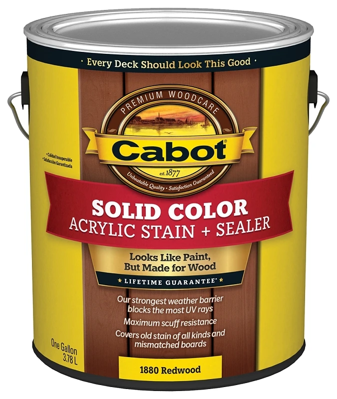 Solid Color Acrylic Deck Stain & Sealer 1 Gallon Redwood