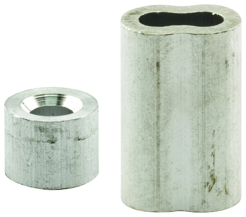 Prime-Line 3.9 in. W X 5.6 in. L X 3/16 in. D Aluminum Cable Ferrules and Stops
