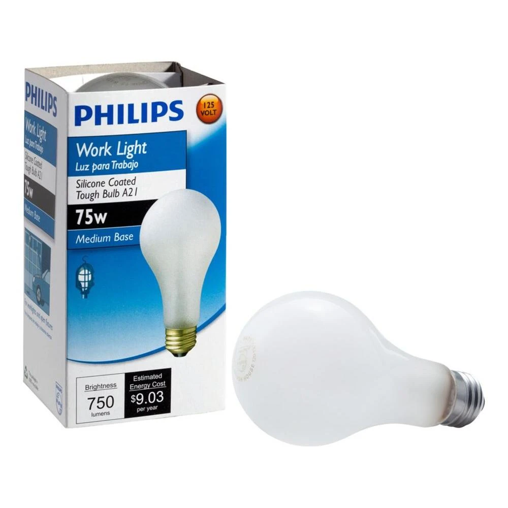 75-watt A21 Incandescent Tuff Guard Light Bulb Soft White 2700k Model 415273