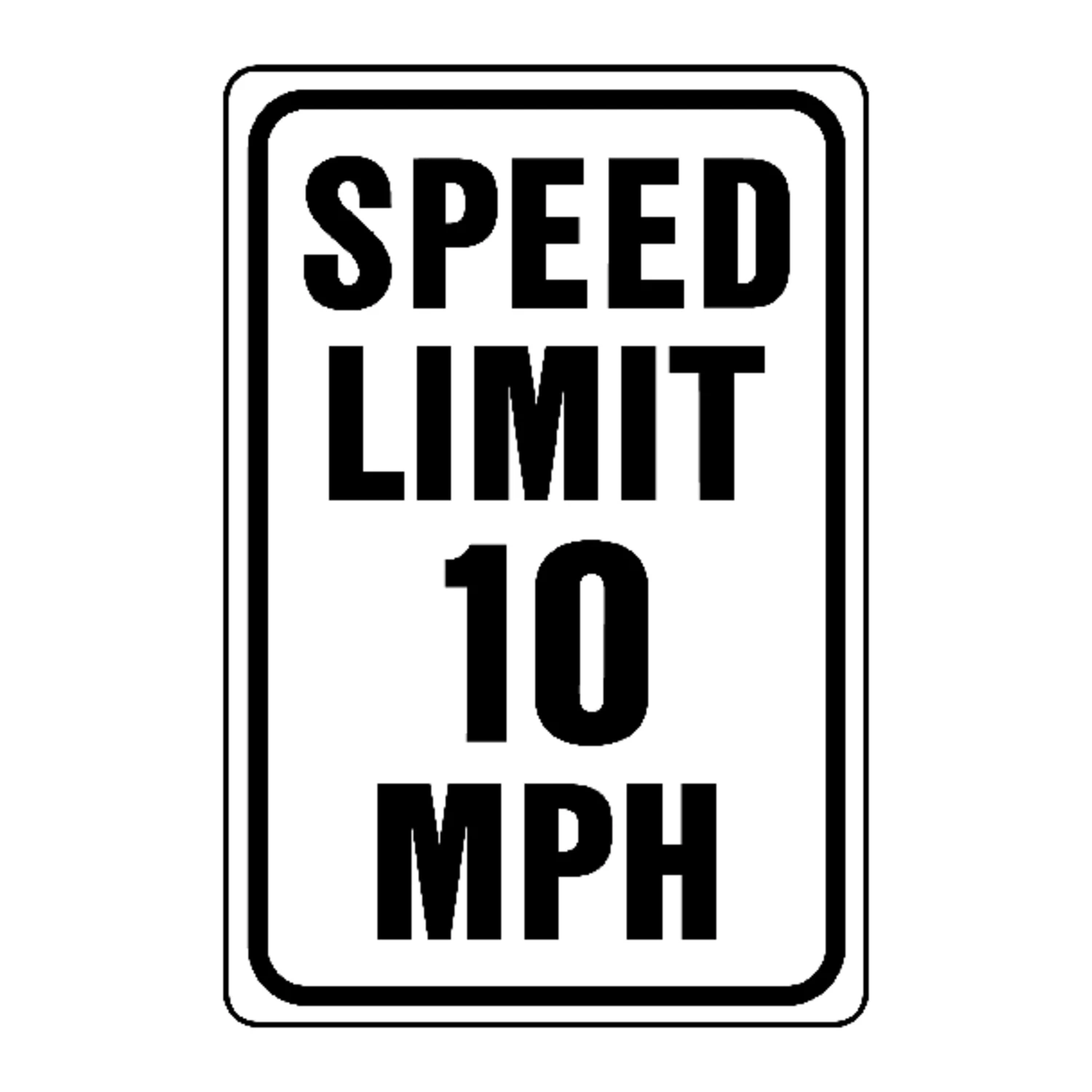 Heavy-duty Aluminum Speed Limit 10 Mph Sign, 18 In. X 12 In.