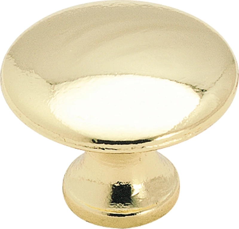 Amerock Allison Round Cabinet Knob 1-3/16 in. Dia. 15/16 in. Polished Brass 1 pk
