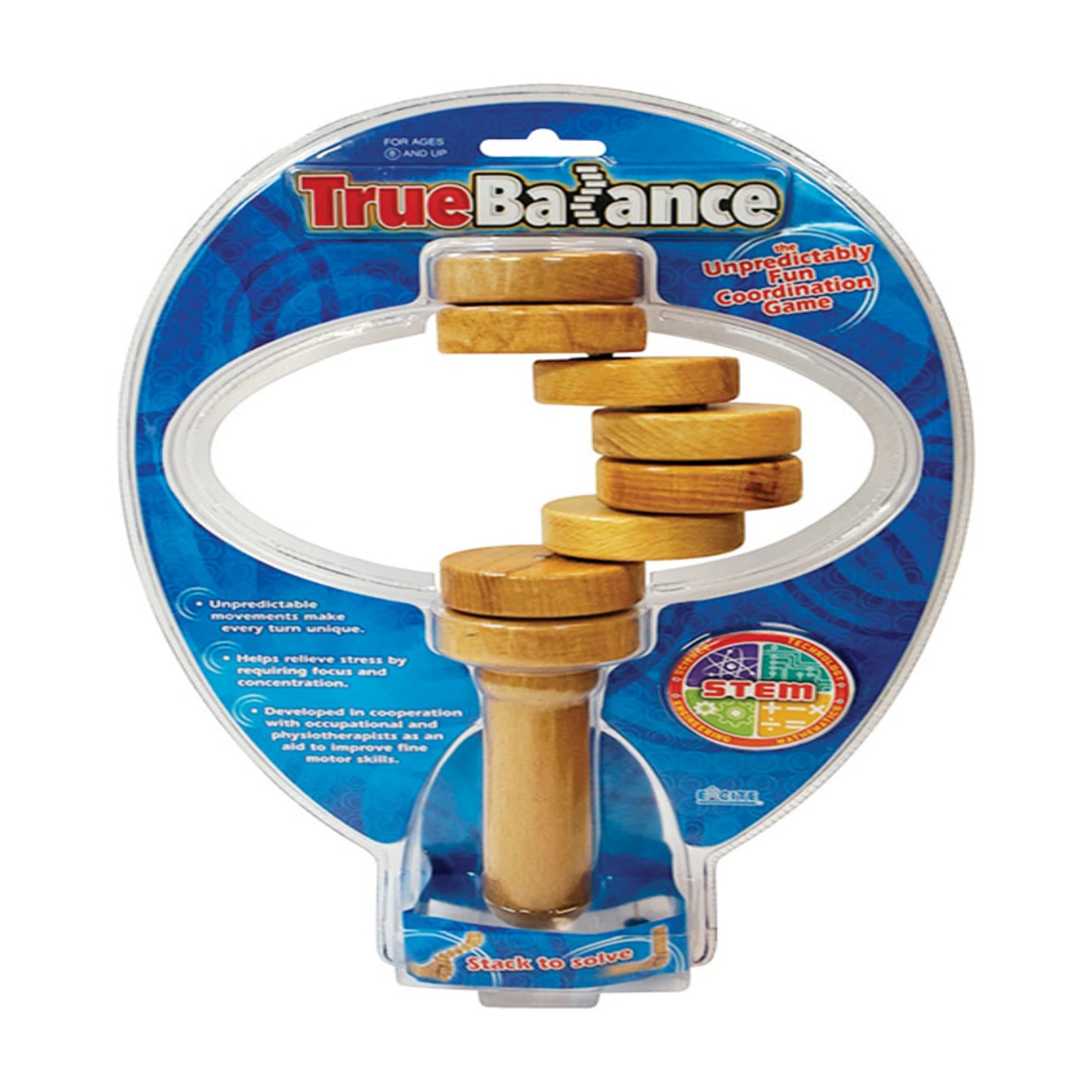 Truebalance Coordination Game Brown - 8 Piece Stem Toy For Ages 8+