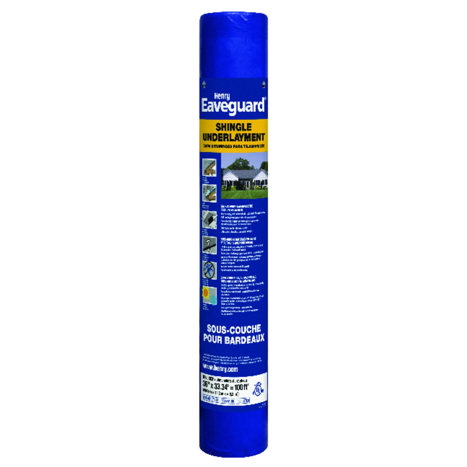 3 Ft. W X 33.3 Ft. L Fiberglass Self-adhesive Shingle Underlayment 15 Lb Blue
