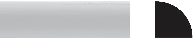 1/2 In. W. X 1/2 In. H. X 96 In. L. White Pvc Quarter Round Molding