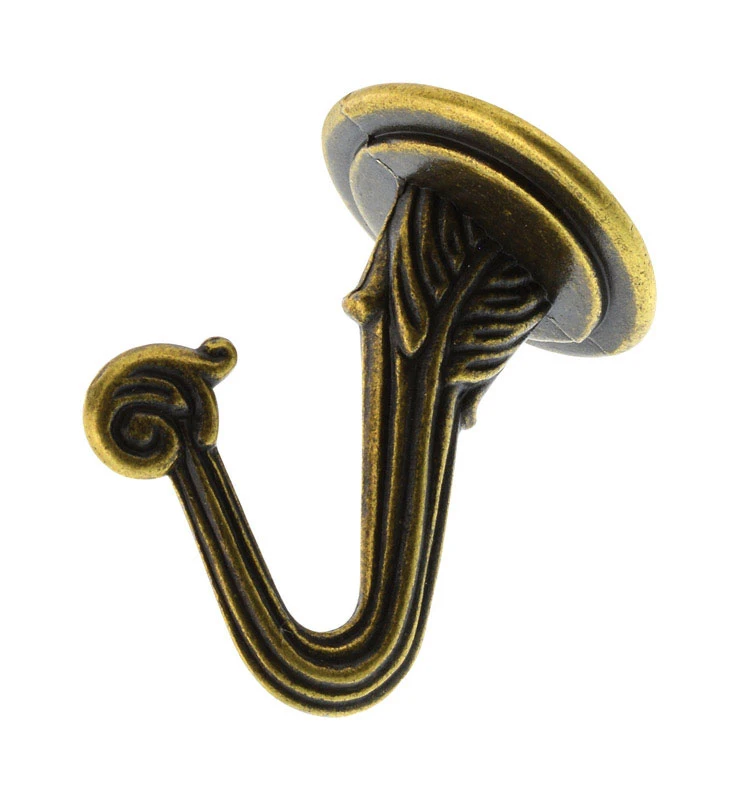 HILLMAN Jumbo Antique Brass Gold Steel 2-1/2 in. L Swag Hook 30 lb 1 pk