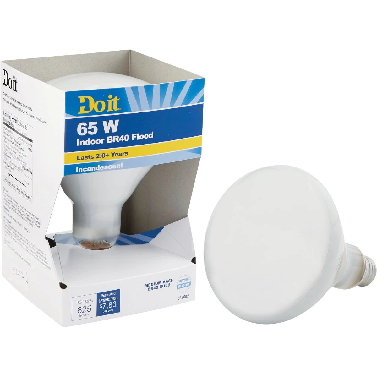 Do It Br40 65w Incandescent Floodlight Reflector Bulb Model 18394