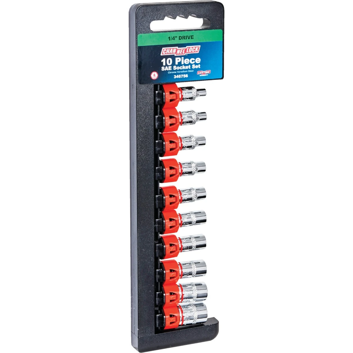 10-piece 1/4 In. Drive 6-point Shallow Socket Set With Storage Rack