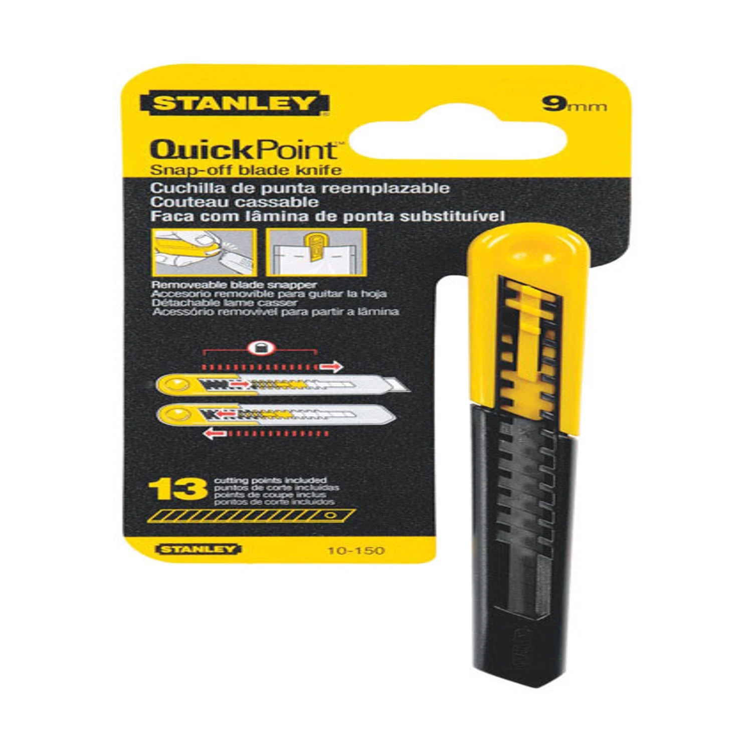 5.1 In. Retractable Snap-off Utility Knife Black/yellow 1 Pk, Model 10-150