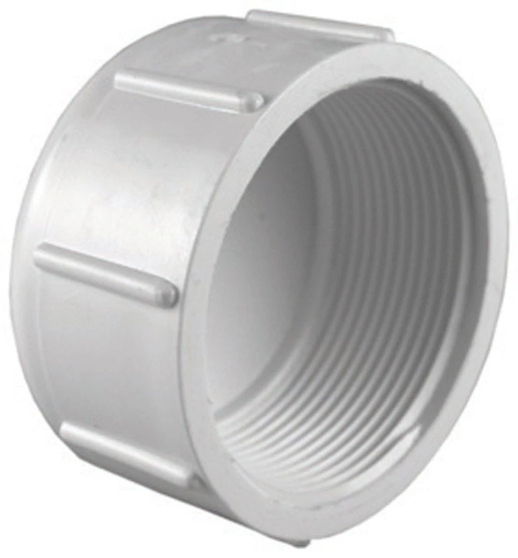 Schedule 40 Pipe Cap Slip, White Schedule 40 PVC , 1 In.