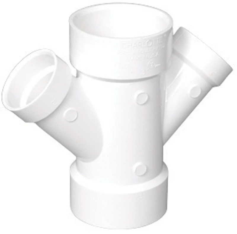 Charlotte Pipe Schedule 40 3 in. Hub X 3 in. D Hub PVC Double Wye 1 pk