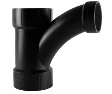 ABS Drain Waste Vent Long Turn Tee Wye, 4 Inch by 4 Inch by 3 Inch