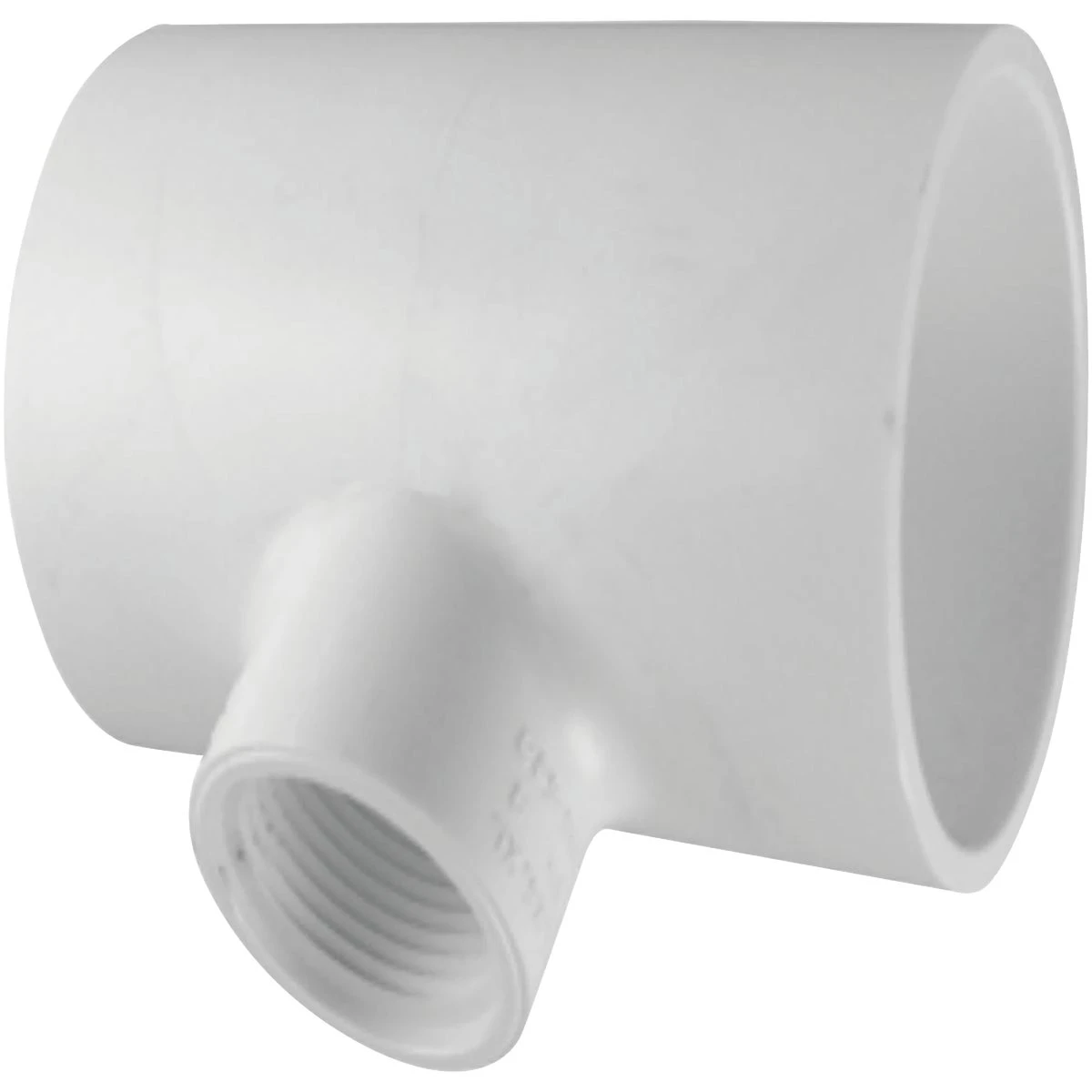 Schedule 40 PVC Reducing Tee, White, 1-1/4 x 1-1/4 x 3/4 In., Slip x Slip x Thread