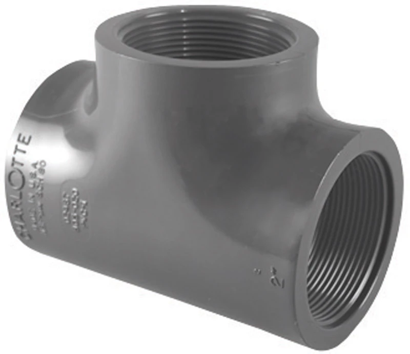 Schedule 80 PVC FPT x FPT x FPT Tee, 2 In.