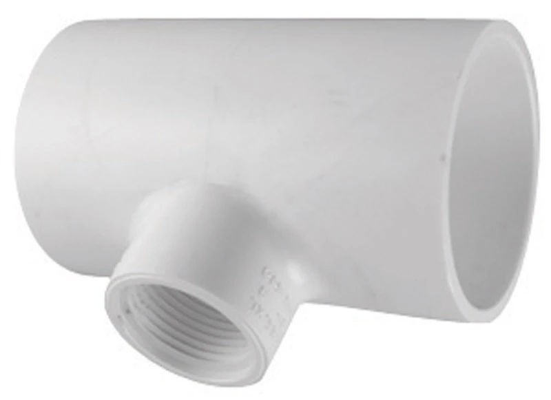 Schedule 40 PVC Pressure Reducing Tee, White, 1 x 1 x 1/2 In.