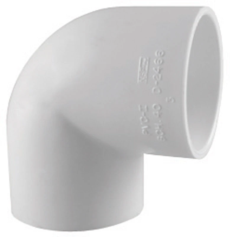 Schedule 40 PVC 90-Degree Pressure Elbow, White, 1-1/4 In.