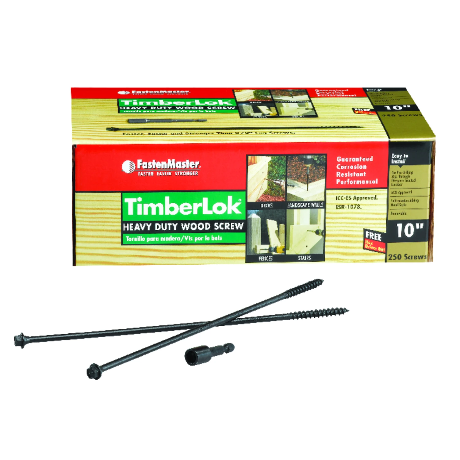 FastenMaster TimberLok No. 10 X 10 in. L Hex Epoxy Coarse Wood Screws 250 pk