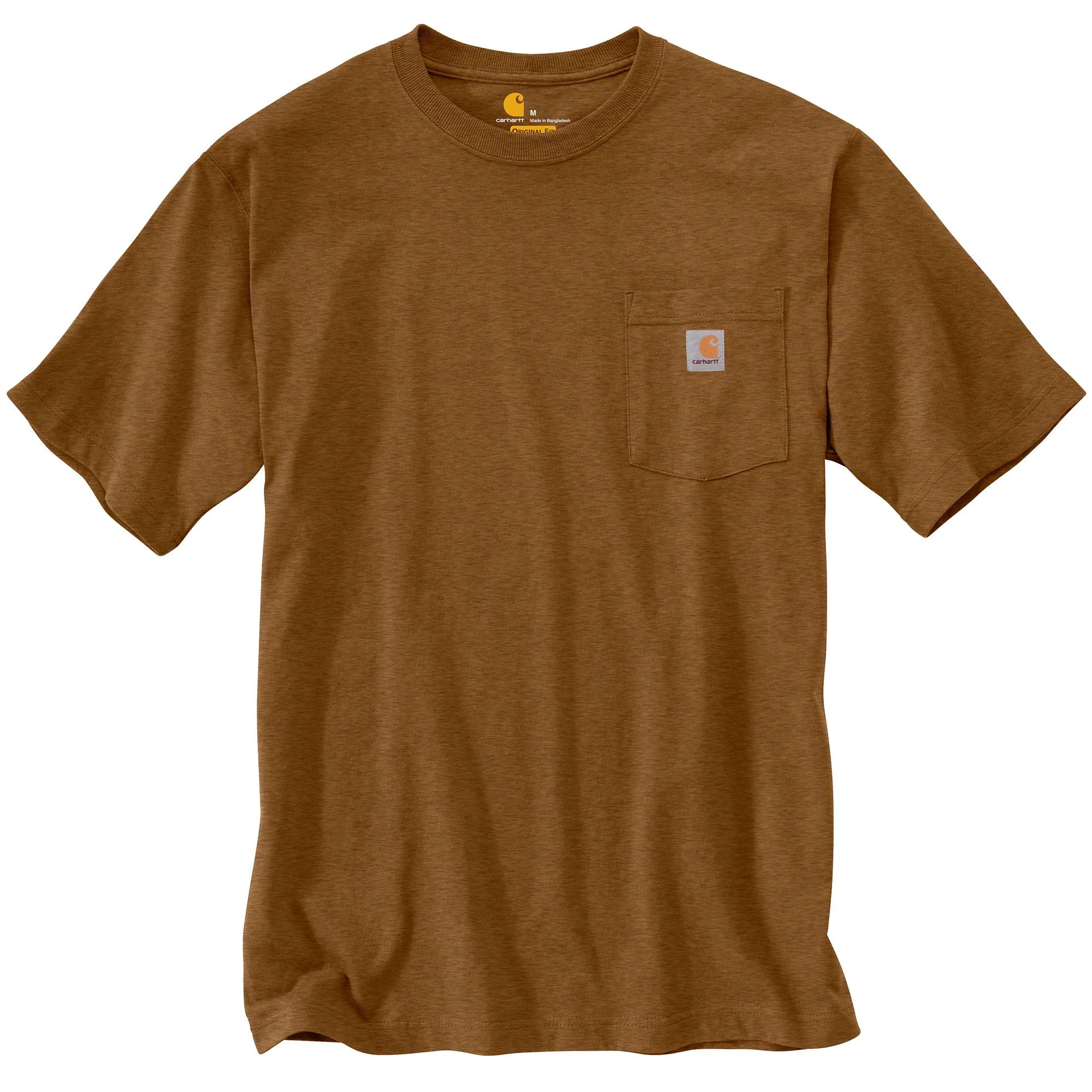 Men's Loose Fit Heavyweight Short-sleeve Pocket T-shirt - Oiled Walnut Heather - 2xl