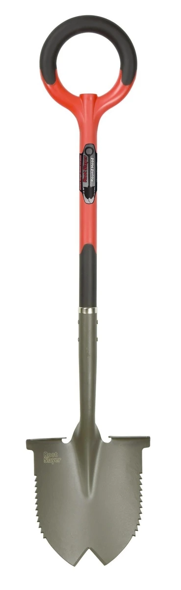 Root Slayer Round Shovel, 10 In. W X 43 In. L, O-handle Grip