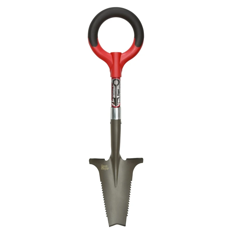 Root Slayer Mini Digger Garden Shovel With Inverted V Cutting Blade And Ergonomic Grip