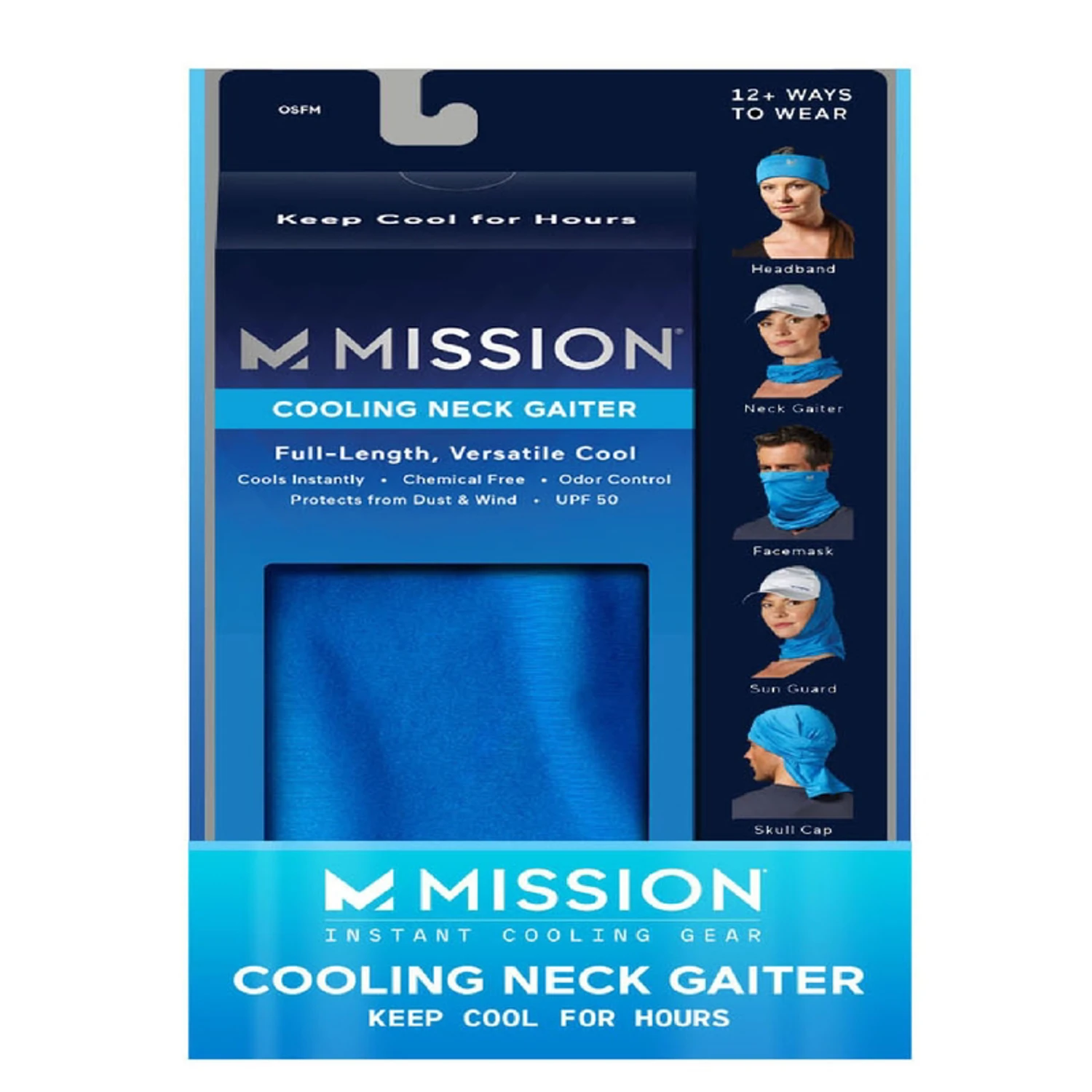 Mission Cooling Neck Gaiter, Blue, One Size Fits Most
