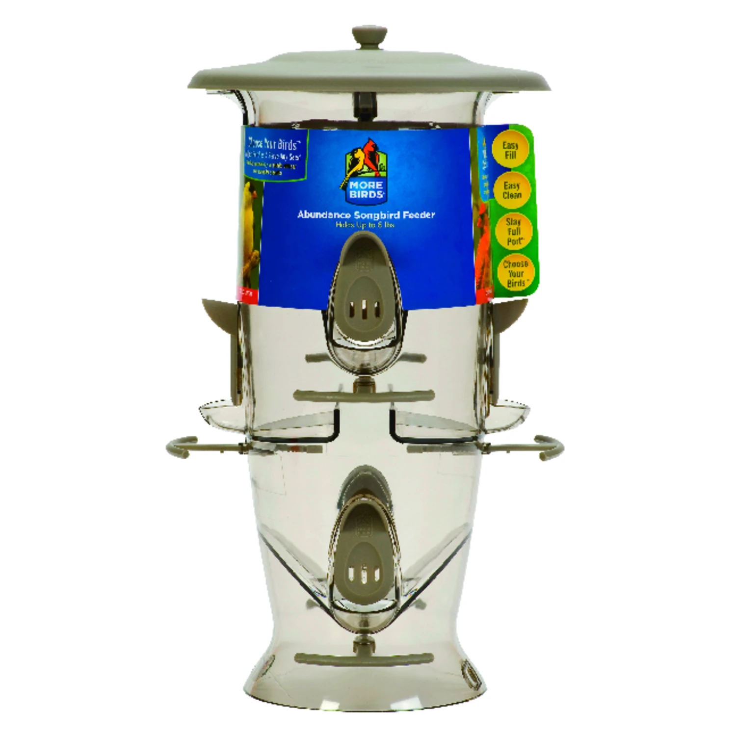 Abundance Songbird Feeder with 3.5 Pound Seed Capacity for Outdoor Use