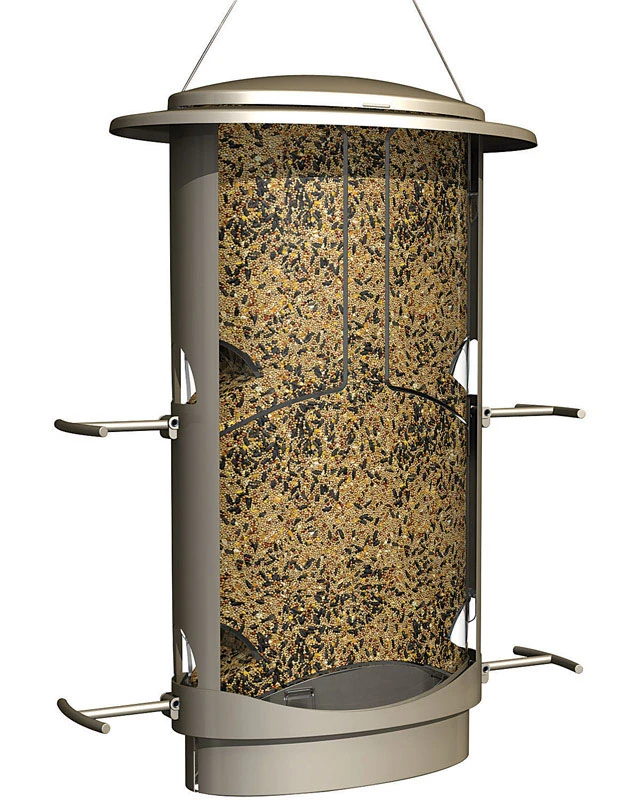 1 Tan Plastic 4.2 Lb. Capacity Squirrel-proof Bird Feeder