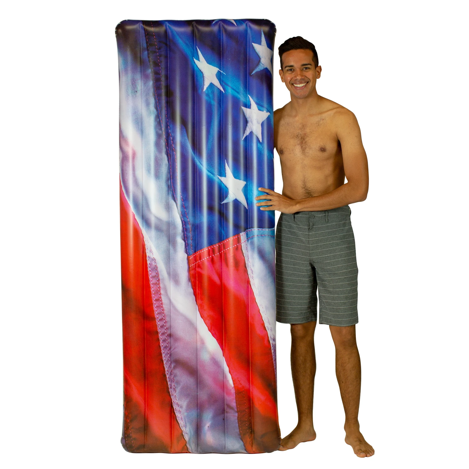 Stars & Stripes Deluxe Inflatable Mattress Pool Raft 74 X 30 In.
