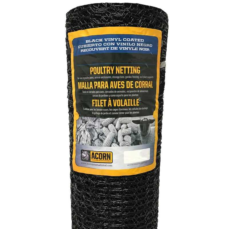 1 In. X 24 In. H. X 150 Ft. L. Vinyl-coated Hexagonal Poultry Netting
