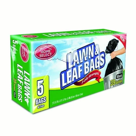 Lawn & Leaf Trash Bags, 2-Ply Strength, 39-Gallon, 5-Ct.
