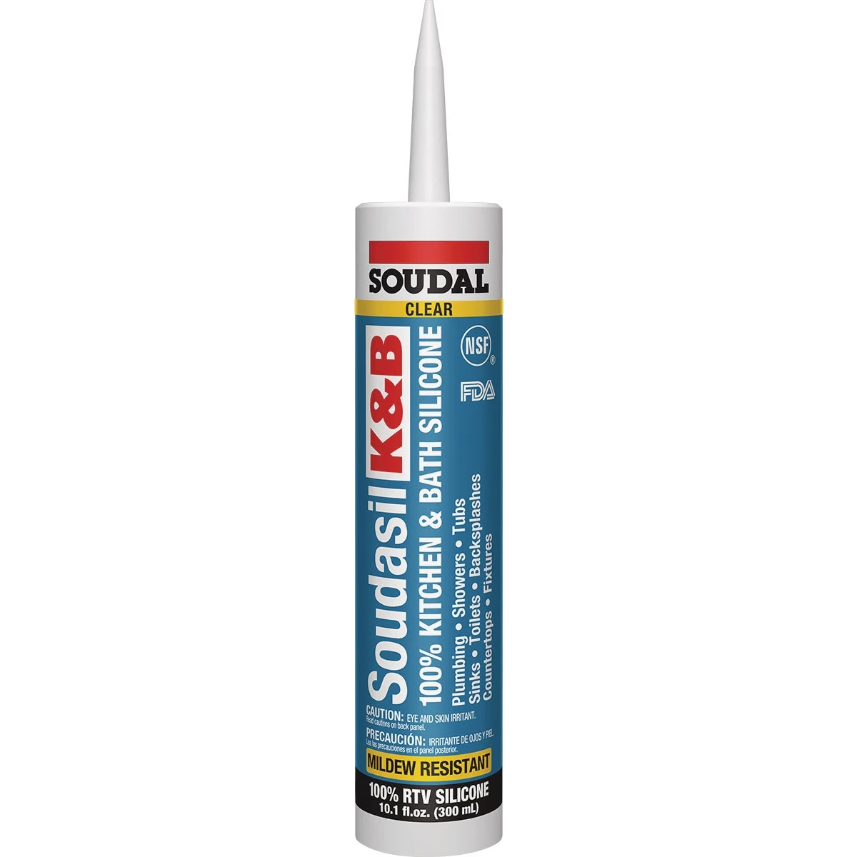 Soudasil Silicone Kitchen & Bath Caulk, Clear, 10.1 oz.