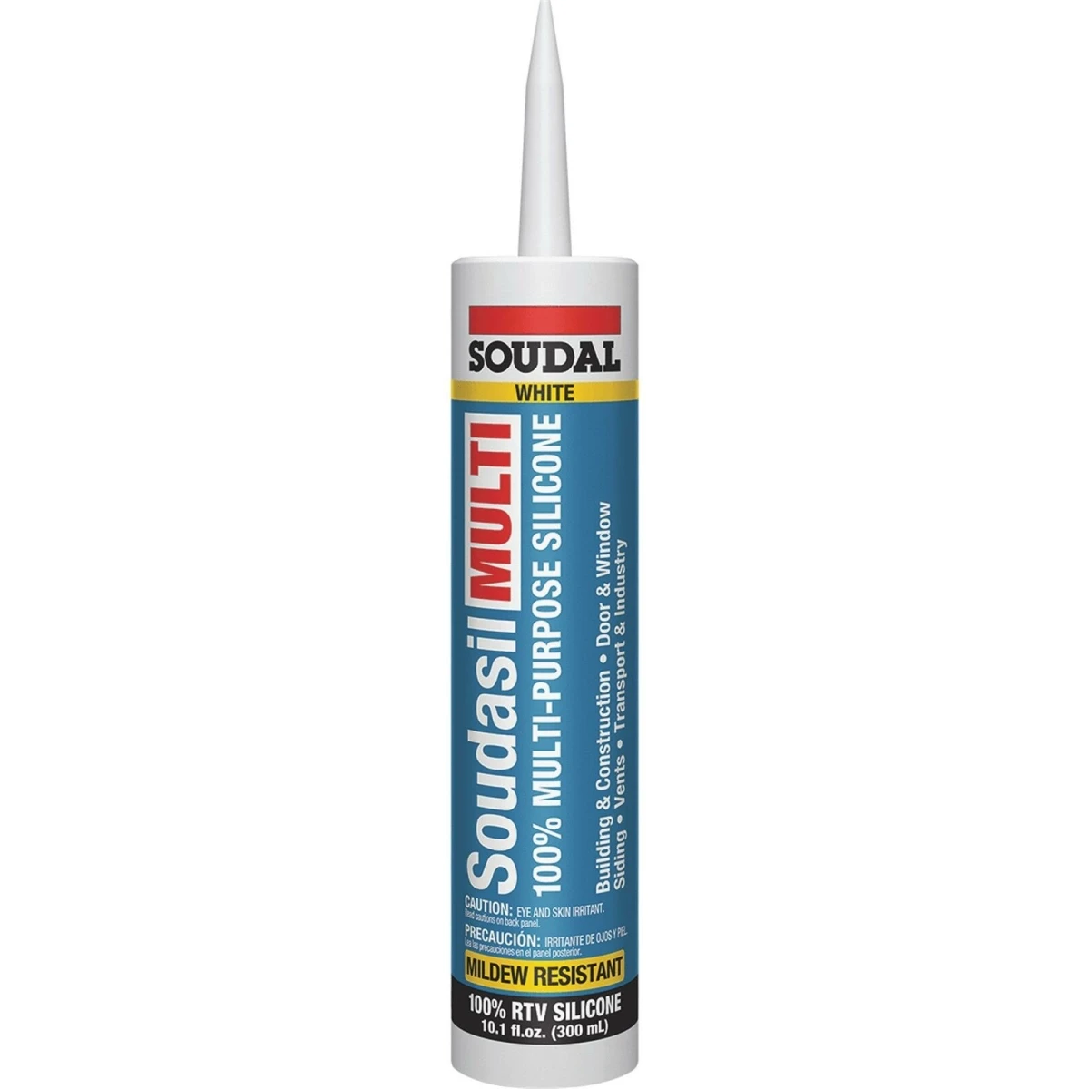 Soudasil Multi-Purpose Silicone Caulk, White, 10.1 oz.