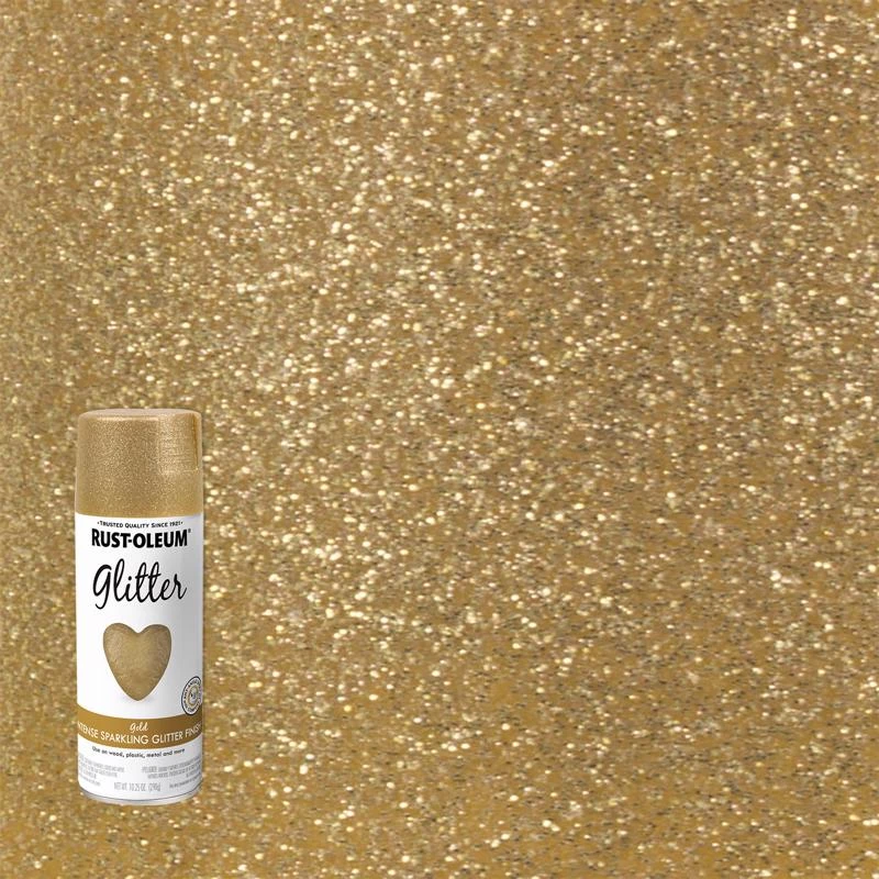Specialty Glitter Gold Spray Paint 10.25 Oz - Indoor Use, Multi-surface