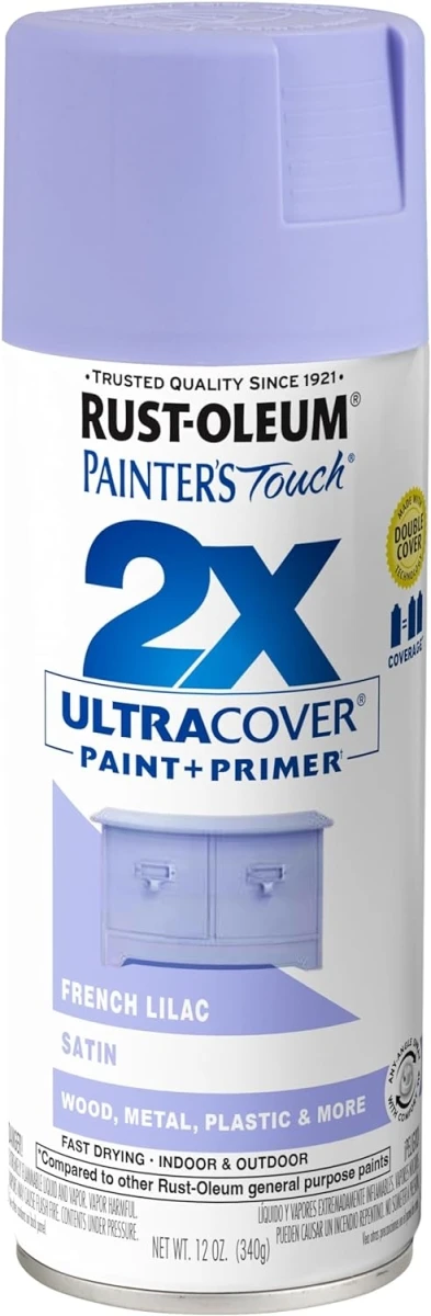 Painter's Touch 2x Ultra Cover 12 Oz. Satin Spray Paint, French Lilac